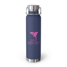 Load image into Gallery viewer, Copper Vacuum Pink on Pink "Poppin'" Insulated Bottle, 22oz