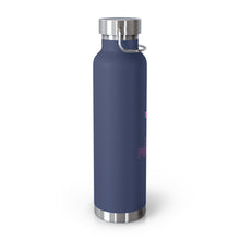 Load image into Gallery viewer, Copper Vacuum Pink on Pink "Poppin'" Insulated Bottle, 22oz