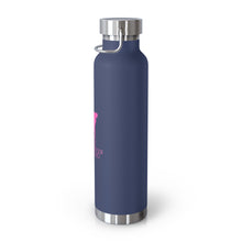 Load image into Gallery viewer, Copper Vacuum Pink on Pink "Poppin'" Insulated Bottle, 22oz