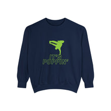 Load image into Gallery viewer, Unisex Green on Green Poppin' Garment-Dyed Sweatshirt