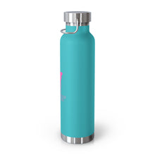 Load image into Gallery viewer, Copper Vacuum Pink on Pink "Poppin'" Insulated Bottle, 22oz