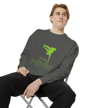 Load image into Gallery viewer, Unisex Green on Green Poppin' Garment-Dyed Sweatshirt