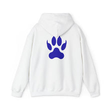Load image into Gallery viewer, Lone Wolf Hoodie — Blue Paw Print Graphic Pullover
