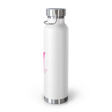 Load image into Gallery viewer, Copper Vacuum Pink on Pink "Poppin'" Insulated Bottle, 22oz