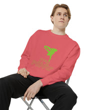 Load image into Gallery viewer, Unisex Green on Green Poppin' Garment-Dyed Sweatshirt