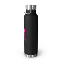 Load image into Gallery viewer, Copper Vacuum Pink on Pink "Poppin'" Insulated Bottle, 22oz