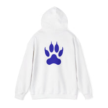 Load image into Gallery viewer, Lone Wolf Hoodie — Blue Paw Print Graphic Pullover