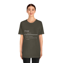 Load image into Gallery viewer, Unisex "Define Free" Inverted Print Jersey Short Sleeve Tee