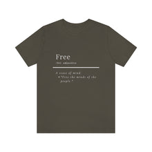 Load image into Gallery viewer, Unisex "Define Free" Inverted Print Jersey Short Sleeve Tee