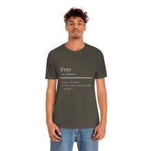 Load image into Gallery viewer, Unisex "Define Free" Inverted Print Jersey Short Sleeve Tee