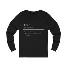Load image into Gallery viewer, Unisex "Define Free" Jersey Long Sleeve Tee