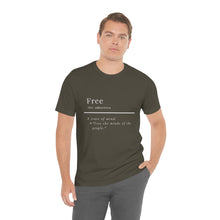 Load image into Gallery viewer, Unisex "Define Free" Inverted Print Jersey Short Sleeve Tee