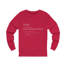 Load image into Gallery viewer, Unisex "Define Free" Jersey Long Sleeve Tee