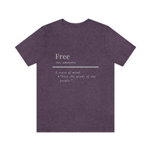 Load image into Gallery viewer, Unisex "Define Free" Inverted Print Jersey Short Sleeve Tee