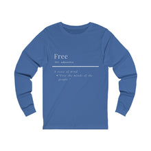 Load image into Gallery viewer, Unisex "Define Free" Jersey Long Sleeve Tee