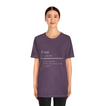Load image into Gallery viewer, Unisex "Define Free" Inverted Print Jersey Short Sleeve Tee