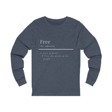 Load image into Gallery viewer, Unisex "Define Free" Jersey Long Sleeve Tee