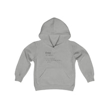 Load image into Gallery viewer, Youth "Define Free" Heavy Blend Hooded Sweatshirt