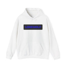 Load image into Gallery viewer, Lone Wolf Hoodie — Blue Paw Print Graphic Pullover
