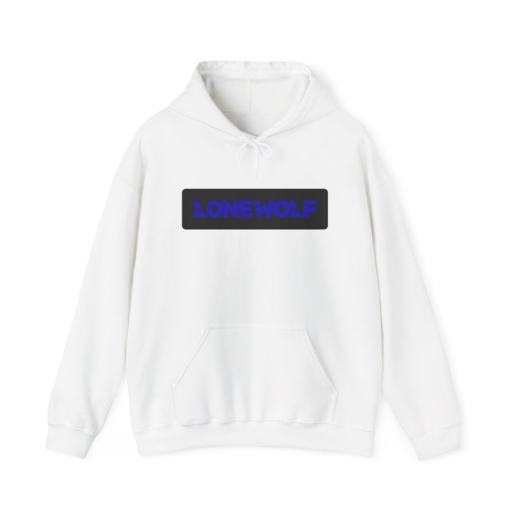 Lone Wolf Hoodie — Blue Paw Print Graphic Pullover