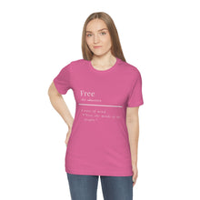 Load image into Gallery viewer, Unisex &quot;Define Free&quot; Inverted Print Jersey Short Sleeve Tee
