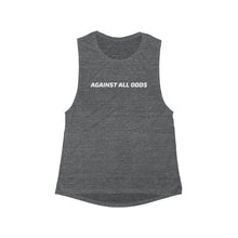 Load image into Gallery viewer, Women&#39;s Flowy Scoop Against All Odds Muscle Tank
