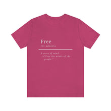 Load image into Gallery viewer, Unisex &quot;Define Free&quot; Inverted Print Jersey Short Sleeve Tee
