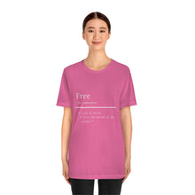Load image into Gallery viewer, Unisex &quot;Define Free&quot; Inverted Print Jersey Short Sleeve Tee

