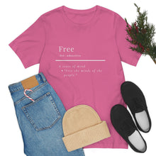 Load image into Gallery viewer, Unisex &quot;Define Free&quot; Inverted Print Jersey Short Sleeve Tee

