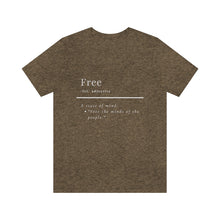 Load image into Gallery viewer, Unisex &quot;Define Free&quot; Inverted Print Jersey Short Sleeve Tee
