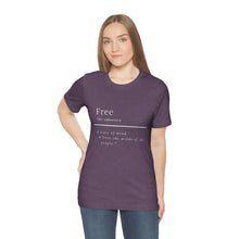Load image into Gallery viewer, Unisex &quot;Define Free&quot; Inverted Print Jersey Short Sleeve Tee
