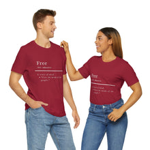 Load image into Gallery viewer, Unisex &quot;Define Free&quot; Inverted Print Jersey Short Sleeve Tee

