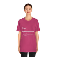 Load image into Gallery viewer, Unisex &quot;Define Free&quot; Inverted Print Jersey Short Sleeve Tee
